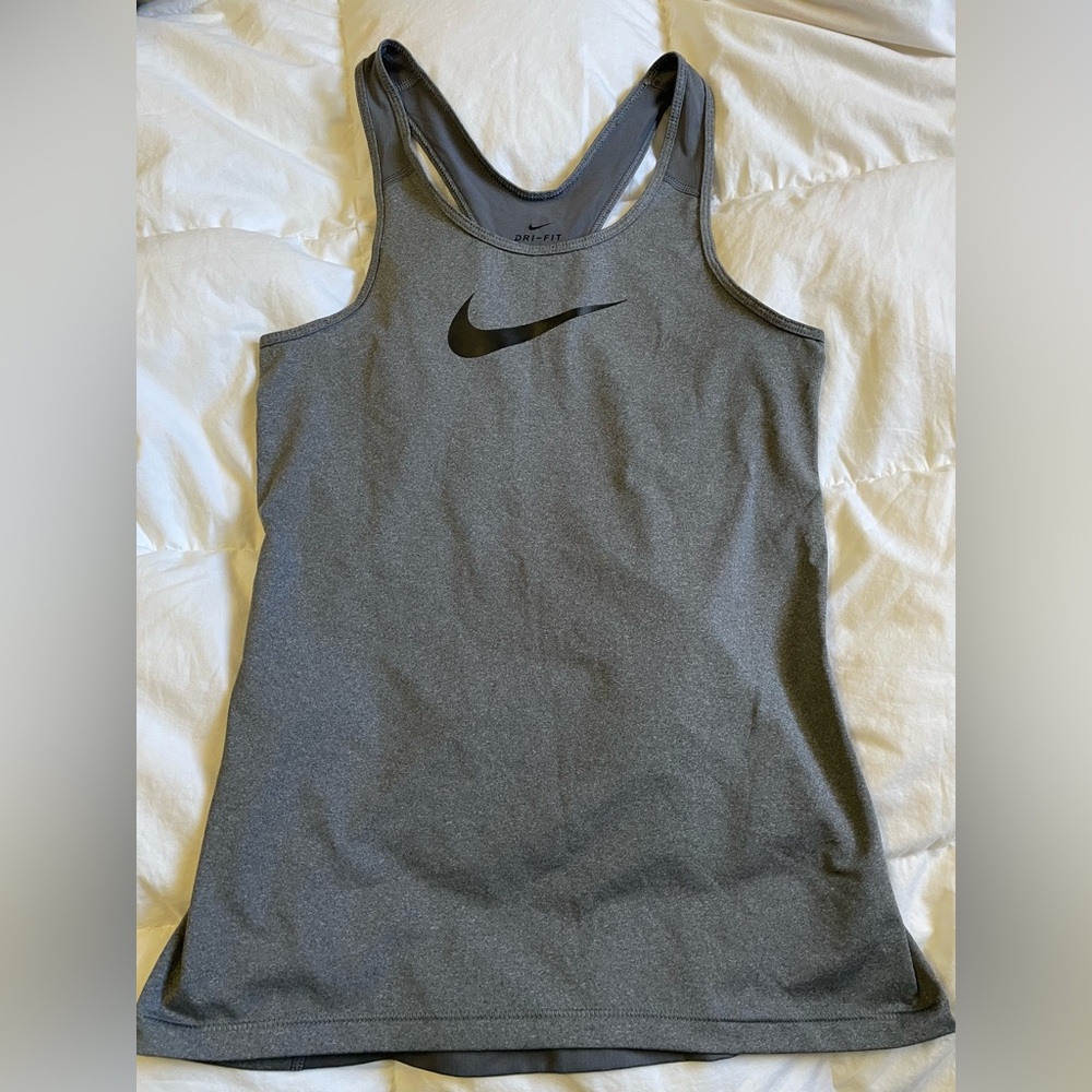 Nike Dri Fit Women's Charcoal Racerback Tank Top
